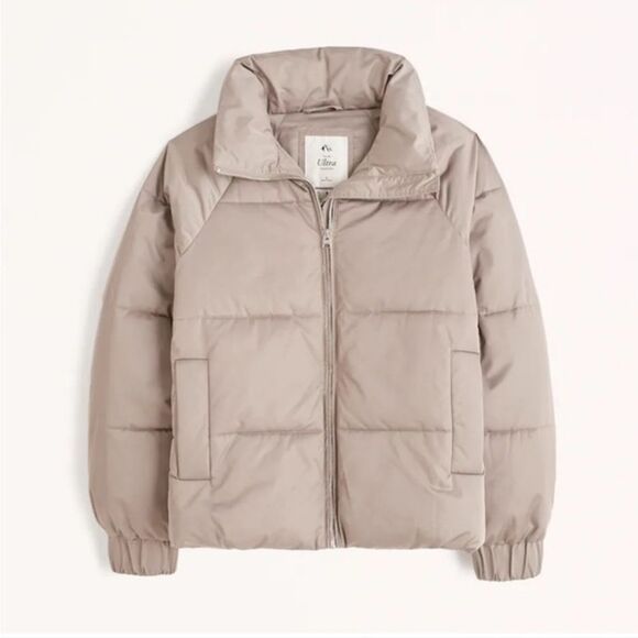 Abercrombie & Fitch Ultra Collection Puffer Jacket Size S Oversized In Cream - Picture 1 of 12